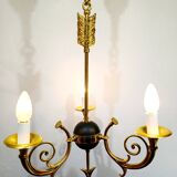 Lustre Empire Flèche 3 lumières Bronze