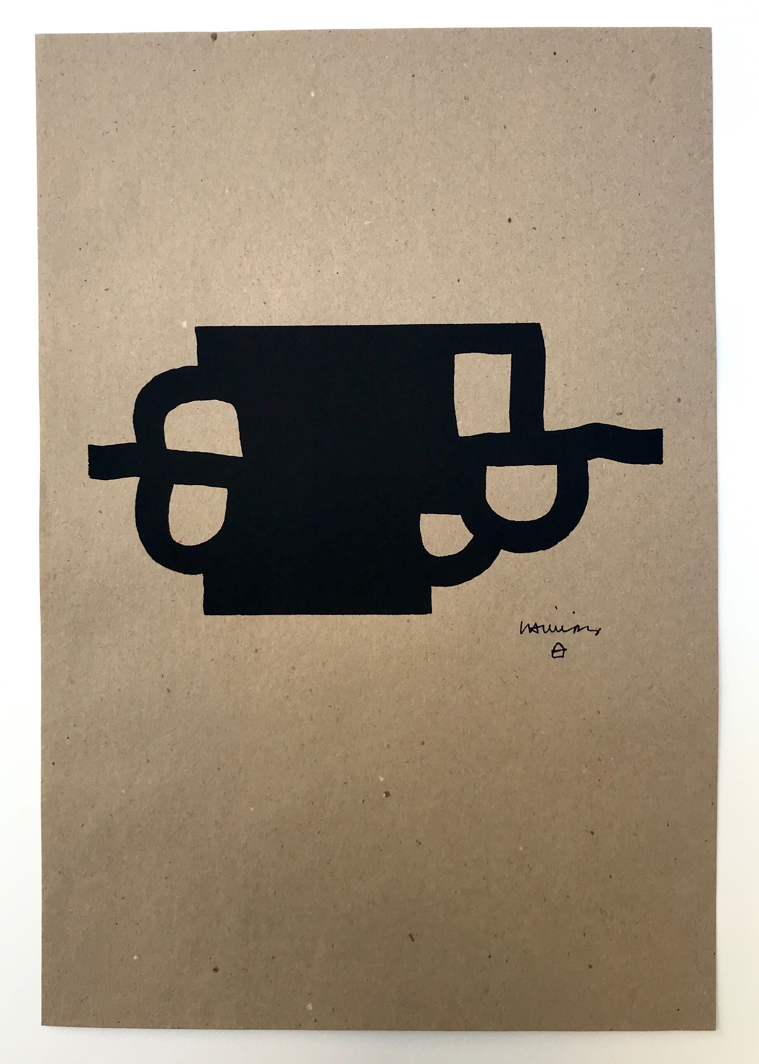 Original screenprint on tobacco paper by Eduardo CHILLIDA, Antzo II, 1985