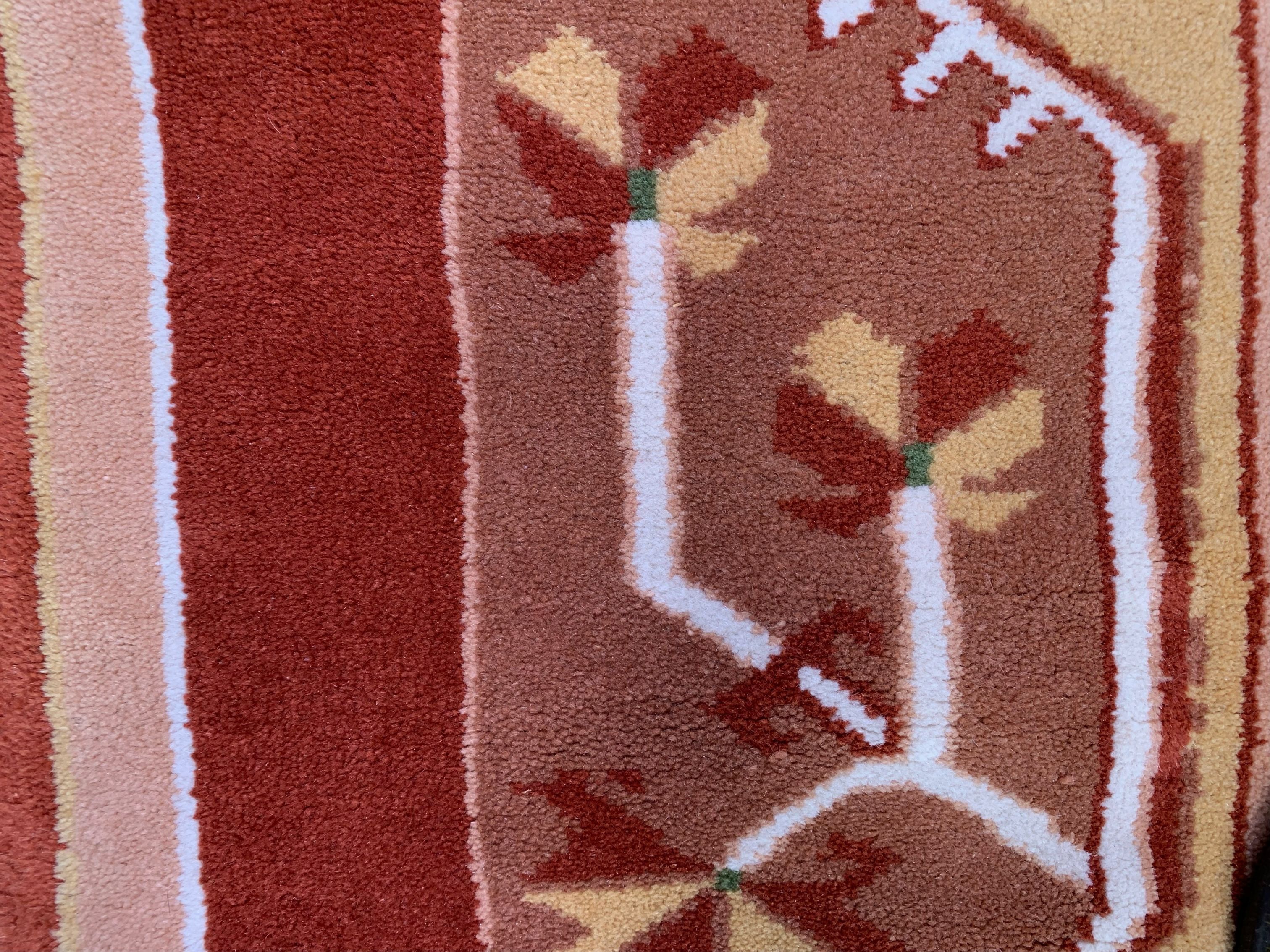 Old Turkish Milas Rug 200x142 cm vintage carpet Ushak Region Beige Rust Medium