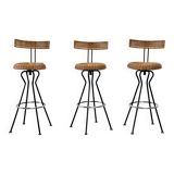 3 rattan barstools