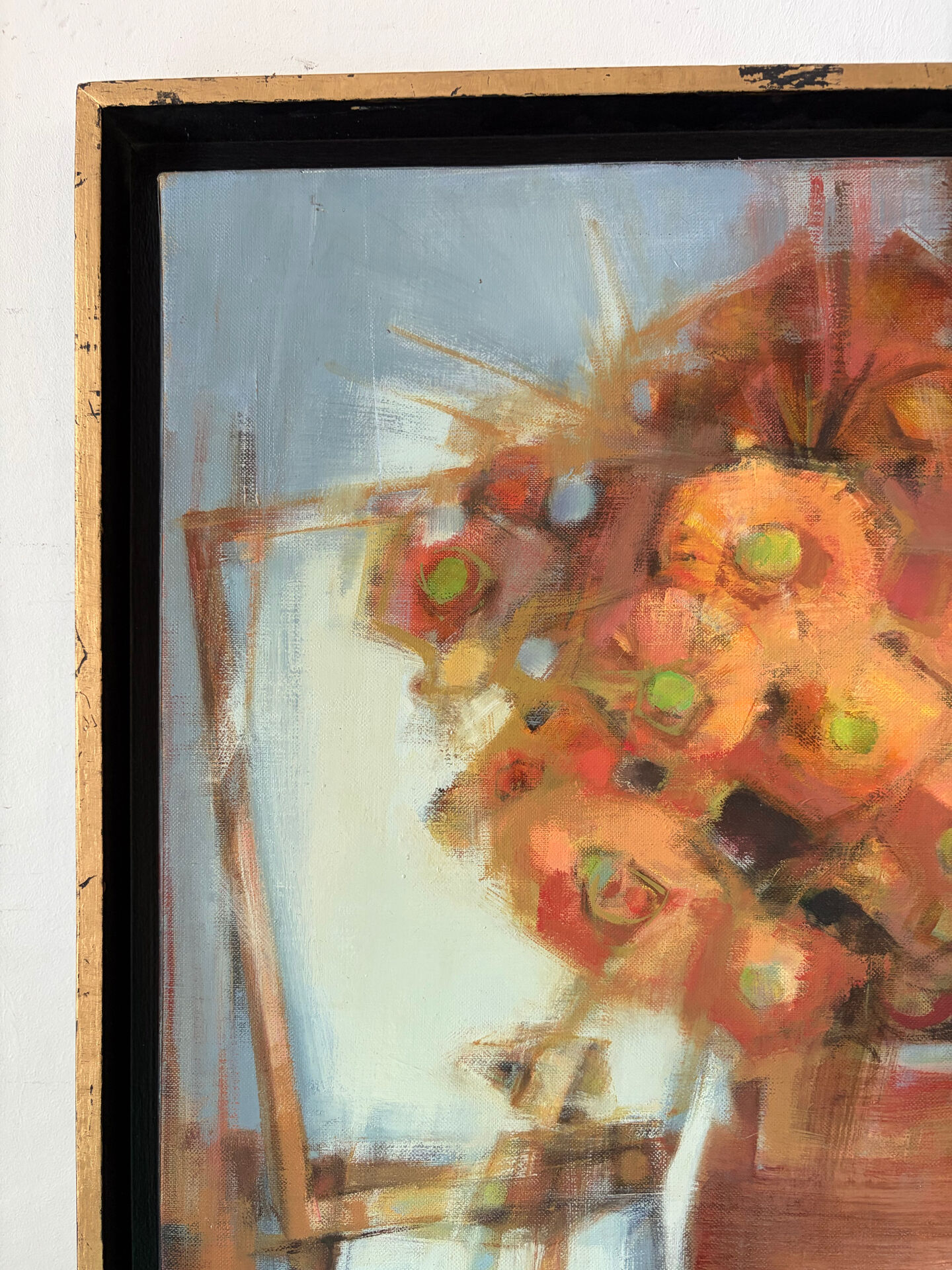 Bouquet to the Loire, oil on canvas signed Marinie 1984