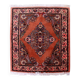 Vintage Sarouk wool rug, rose field & diamond medallion, c. 1950s