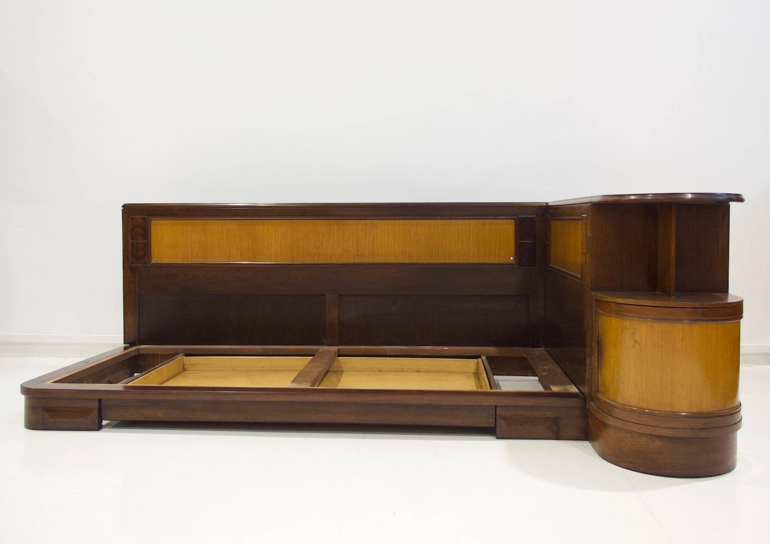 Mid-century meridian by Giuseppe Gibelli with bedside table.