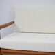 Scandinavian two-seater Sofa, 60's style, teak & white bouclé