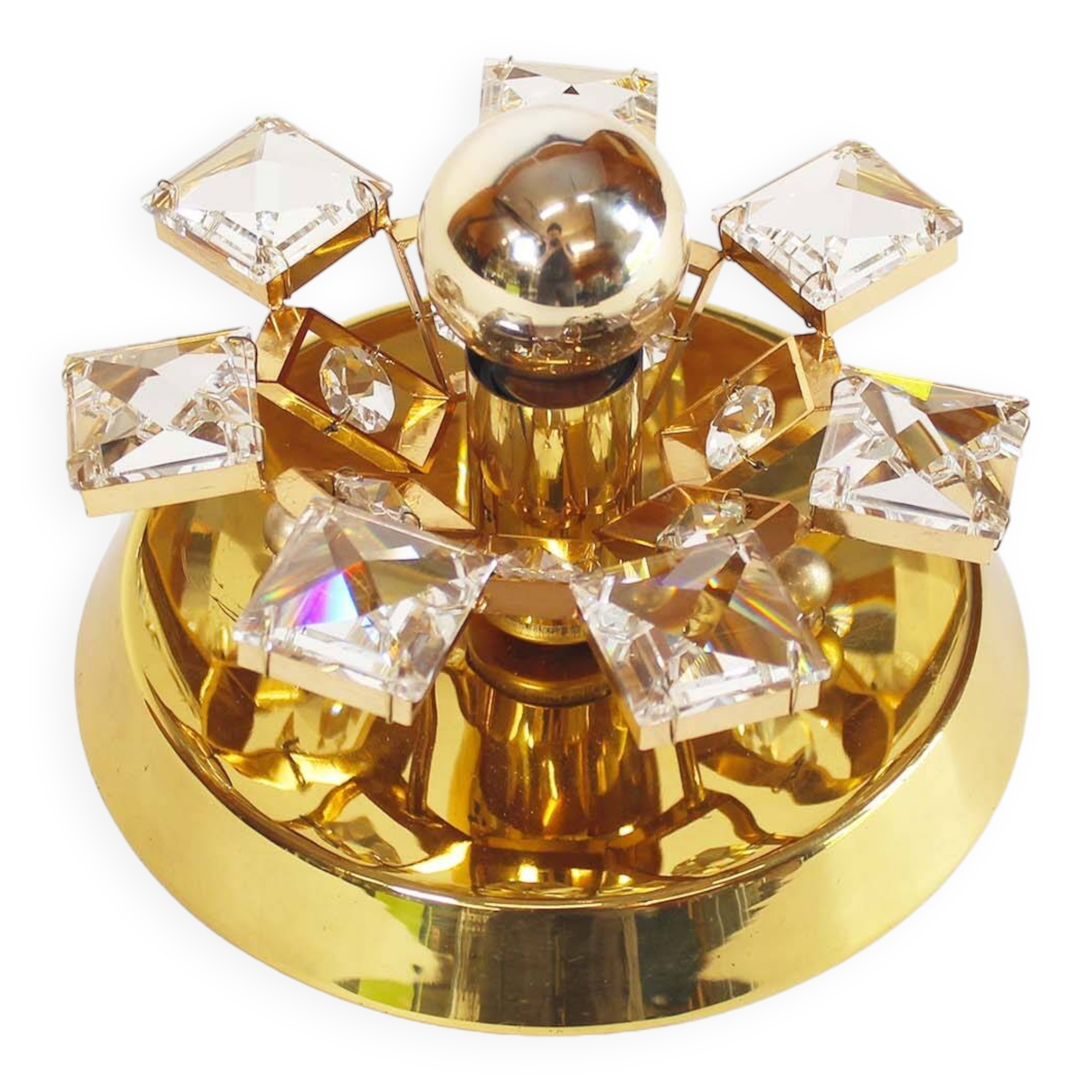 Brass and glass ‘jewel’ wall light by Palwa – Germany 1970’s