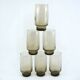 6 smoked brown glasses - Tivoli Luminarc Arcoroc France - vintage 70s