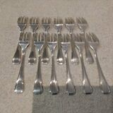12 silver-plated cake forks by Christofle America