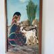 Orientalist painting on cardboard
