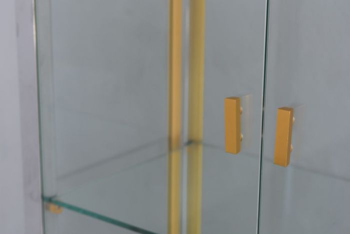 Vitrine vintage métal chromé et doré par Renato Zevi