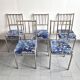 Suite de 5 chaises faux-bambou vintage 1970