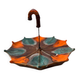 Vallauris orange & turquoise “umbrella” tray – 1970s