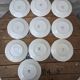 Set of 10 dessert plates with yellow border and floral decoration Sarreguemines