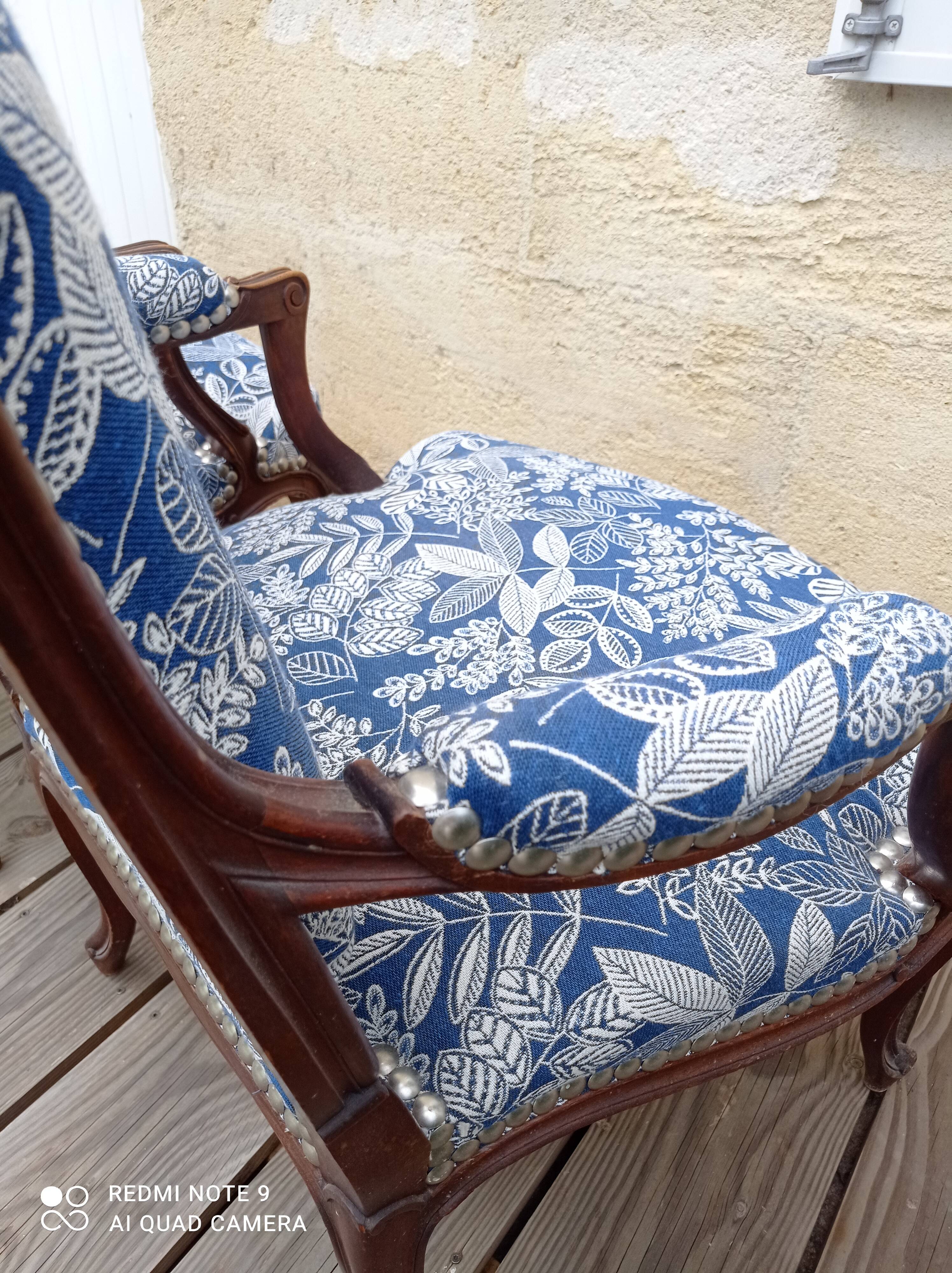 Pair of Louis XV style armchairs