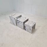 Set of 3 Italian Marble Nesting Tables, 1980s