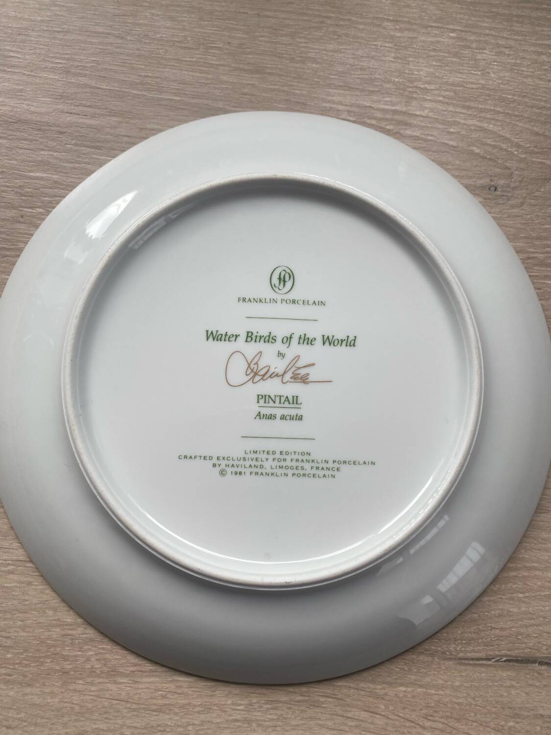 Decorative plate Limoges Water Birds