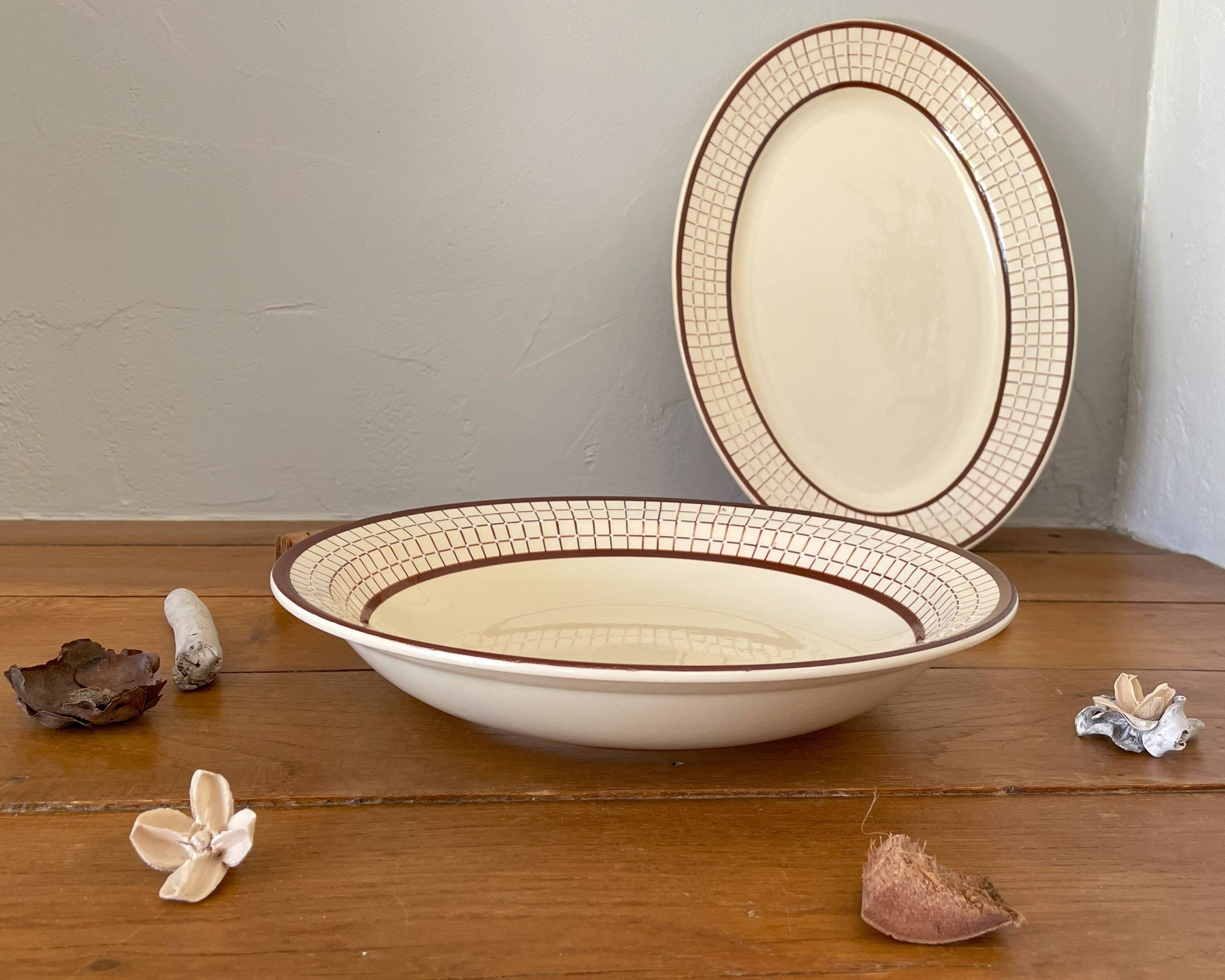 Antique Longchamp earthenware serving dish