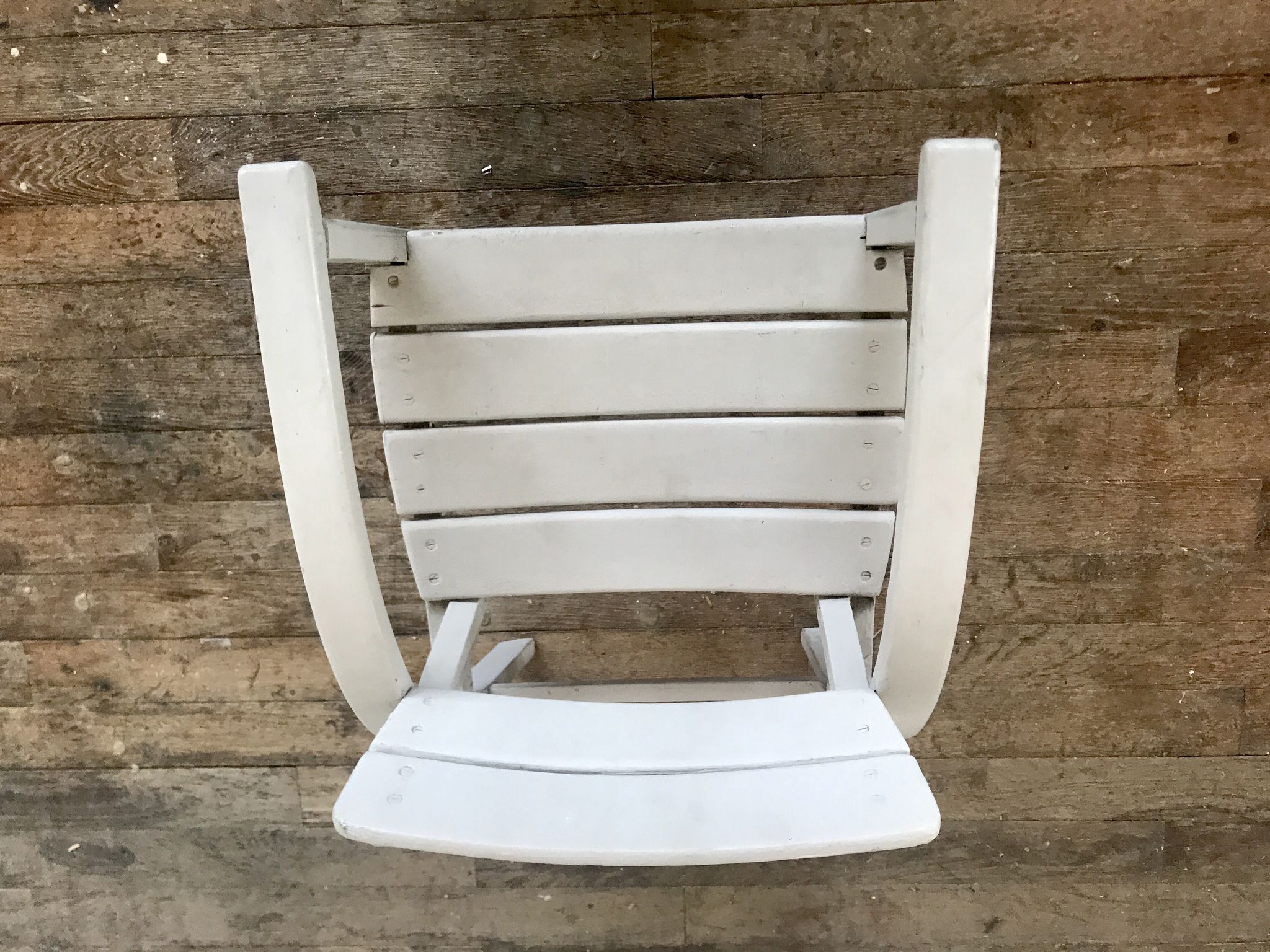 Fauteuil vintage pour enfant blanc gris clair 1950