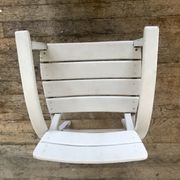Fauteuil vintage pour enfant blanc gris clair 1950