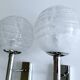 Pair Vintage Brutalist Bubble Glass Sconces