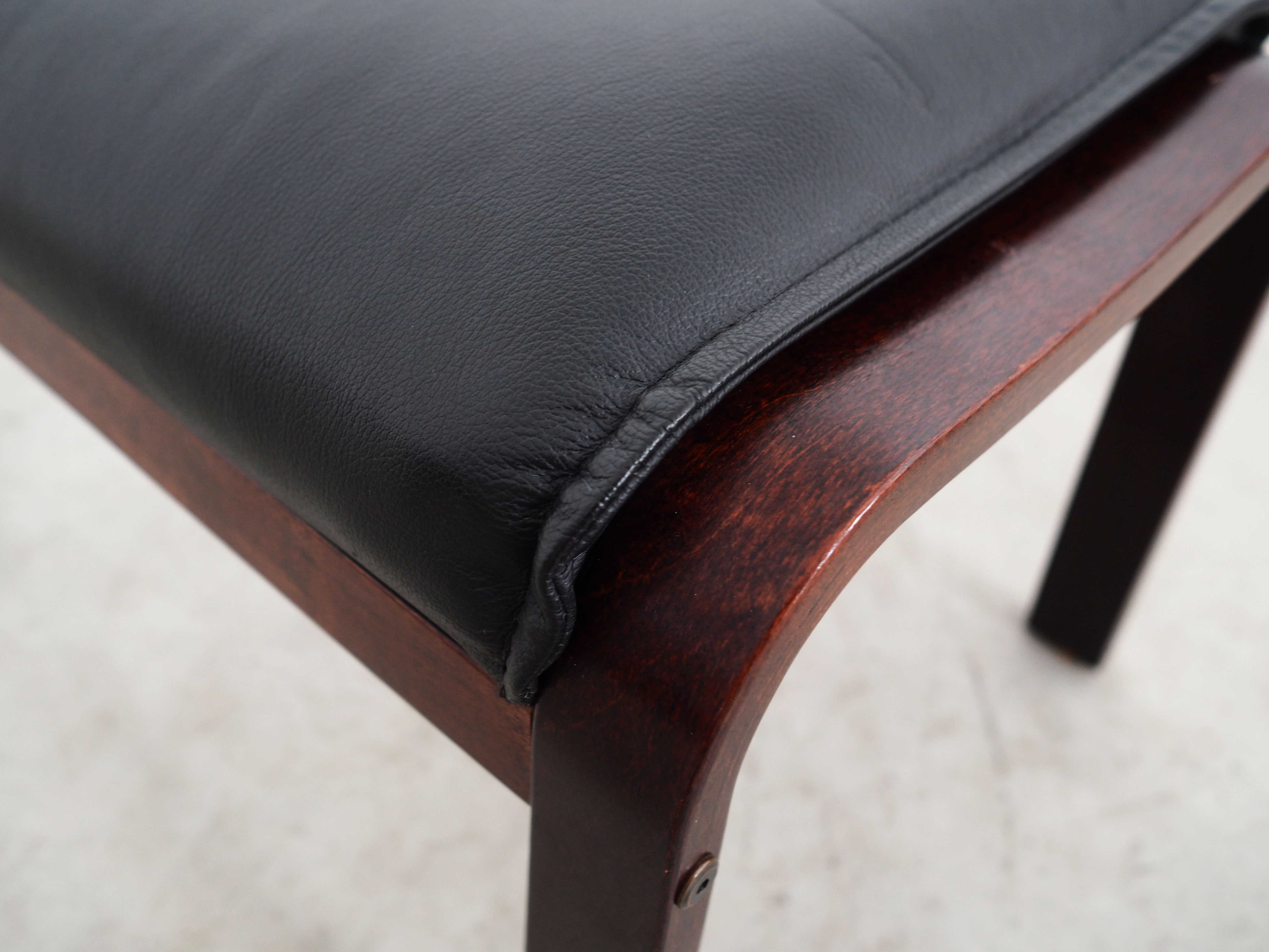 Leather footrest, Danish design, 1960s, production: Denmark