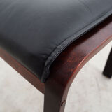 Leather footrest, Danish design, 1960s, production: Denmark