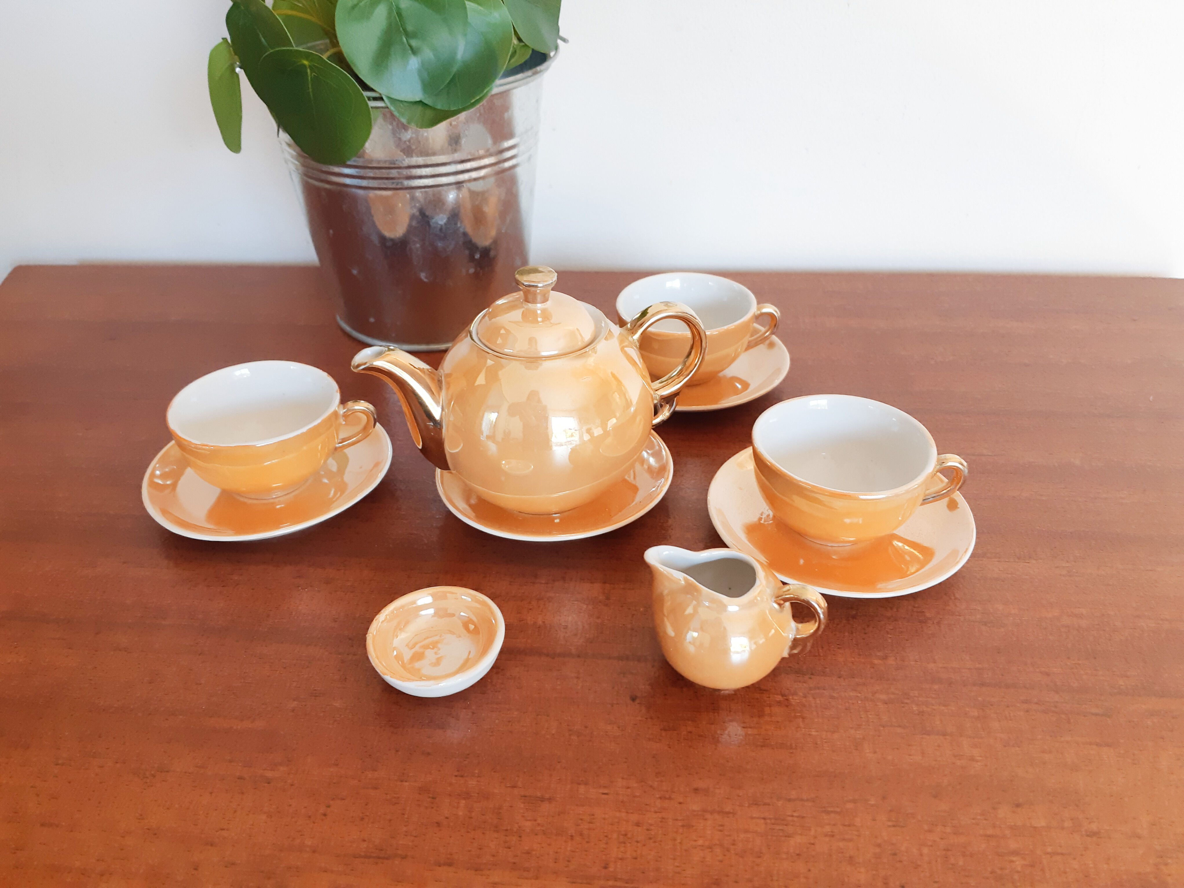 Limoges porcelain coffee service, for doll, vintage dinette