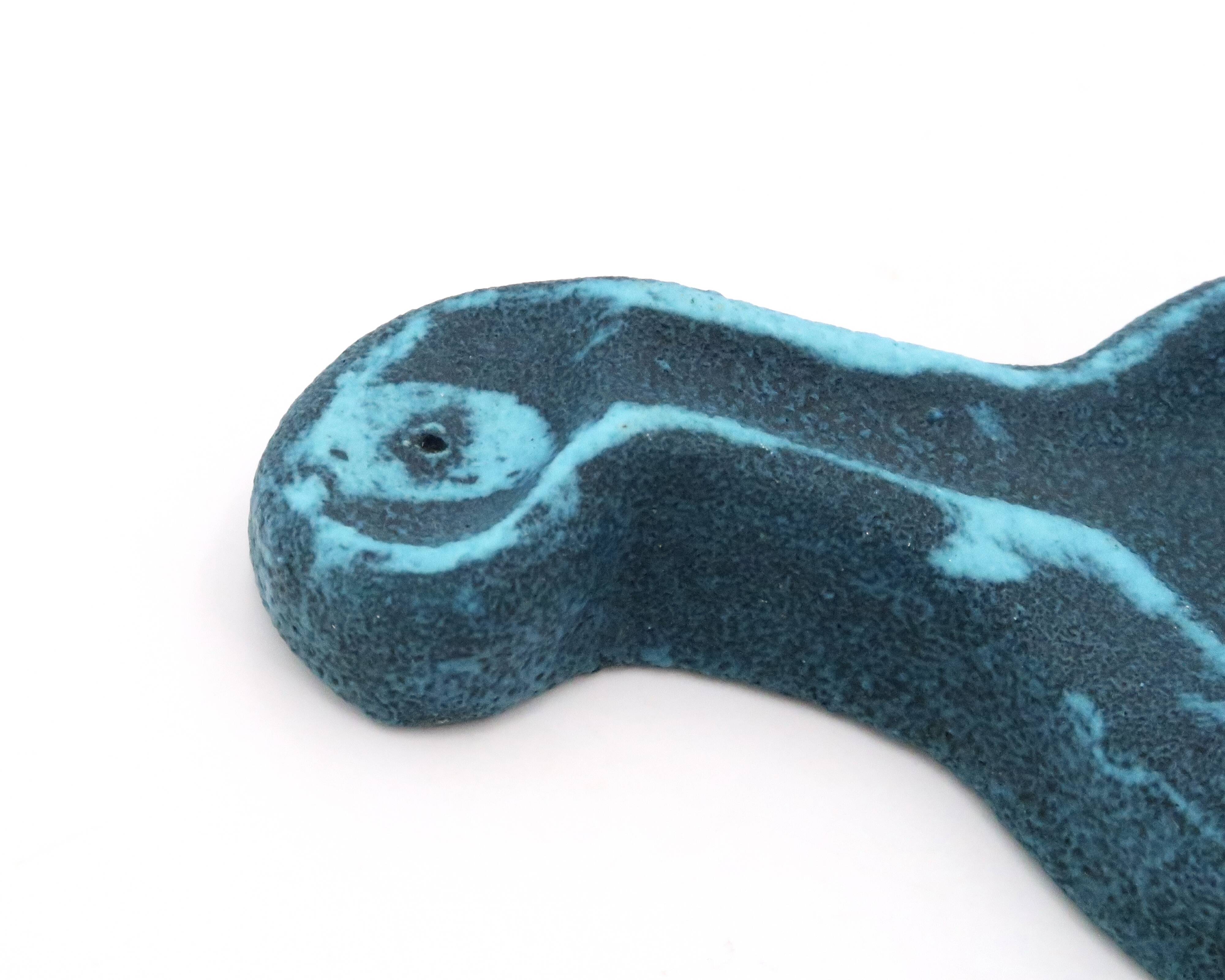 Accolay blue ceramic free-form ashtray, 1960s