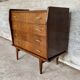 Commode vintage scandinave en bois exotique – 4 tiroirs