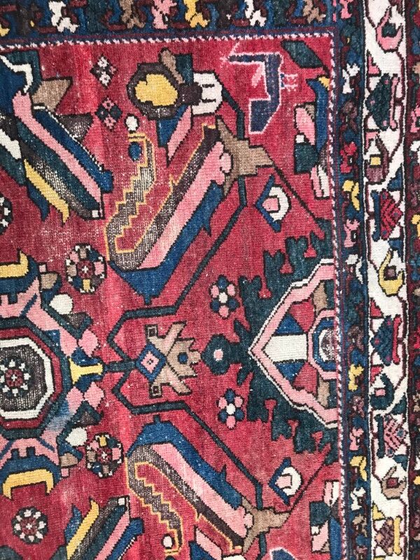 Large vintage Persian Zanjan carpet handmade