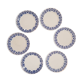 Set of 6 plates Badonviller model Azur