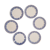 Lot de 6 assiettes Badonviller modèle Azur