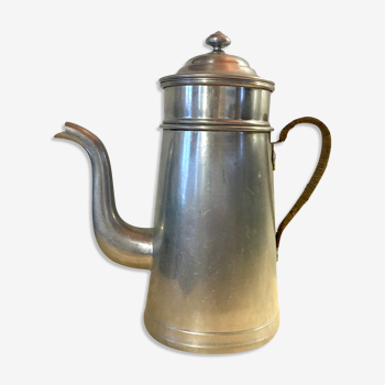 Italian stainless steel coffee maker, rattan covered handle