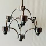 Vintage chrome metal chandelier - Space Age Design - SA Boulanger
