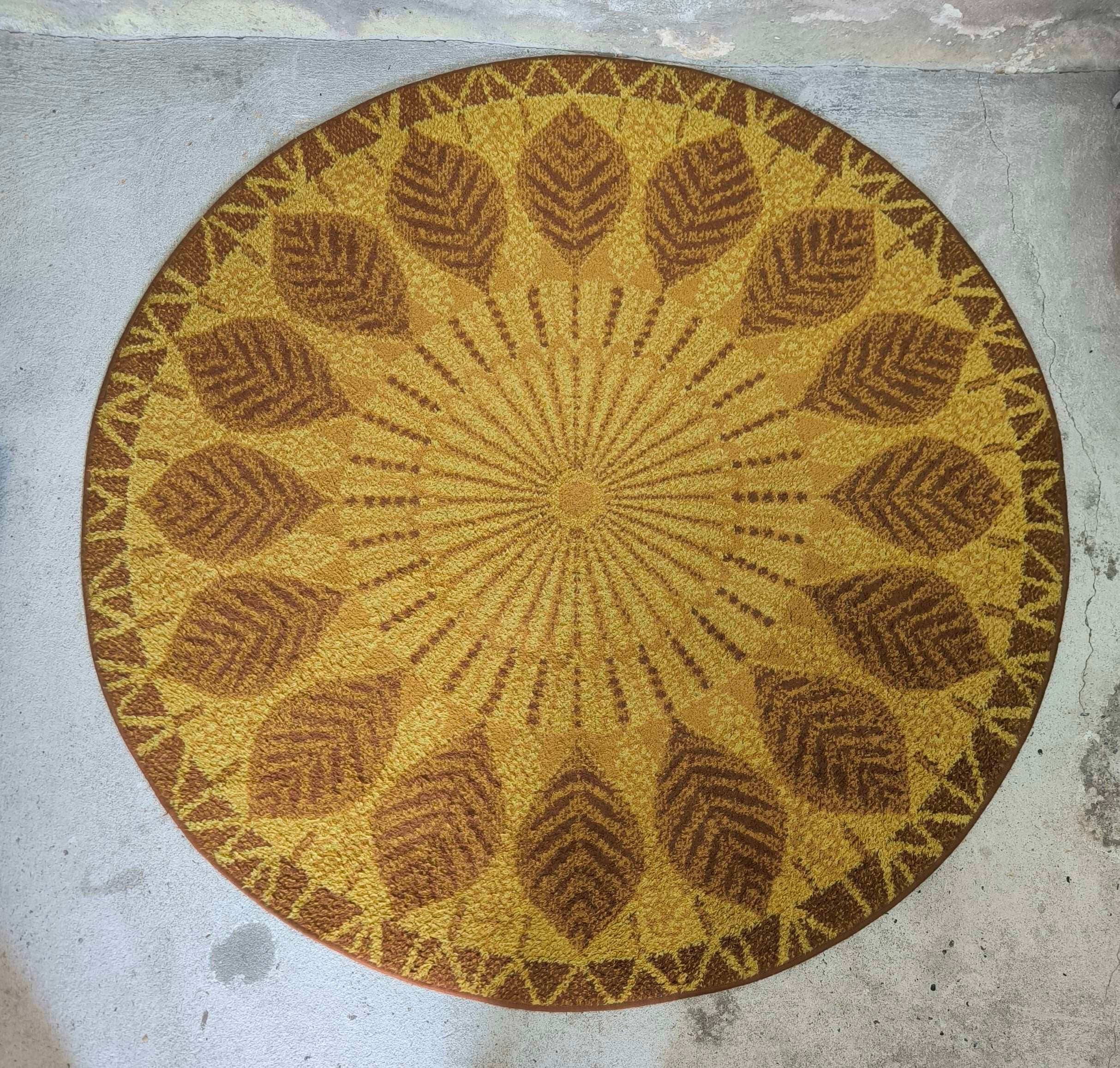 Tapis rond vintage des années 70 style Desso