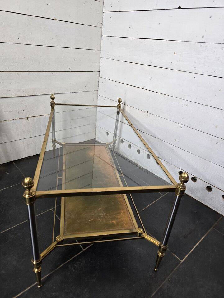 Brass living room table and glass top