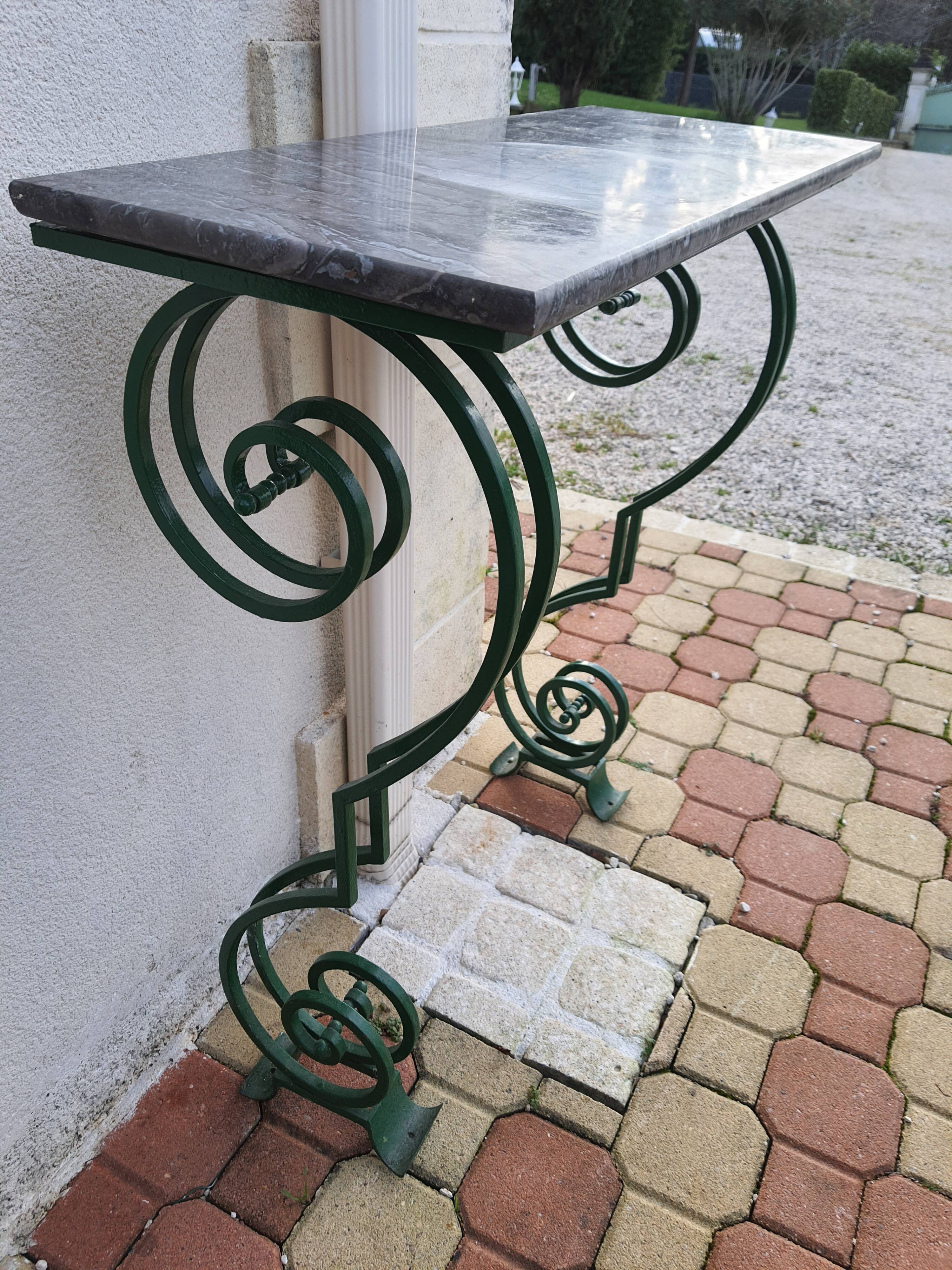 Marble ironwork console