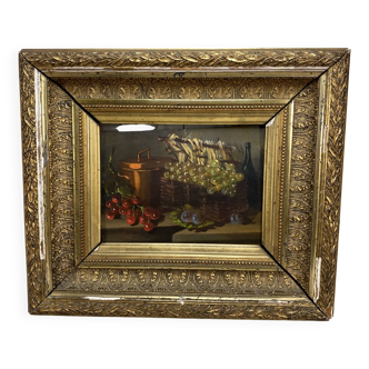 Gilded wooden frame, (19th century) oil on mahogany