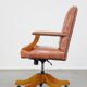 Height-adjustable leather English-style chesterfield office chair