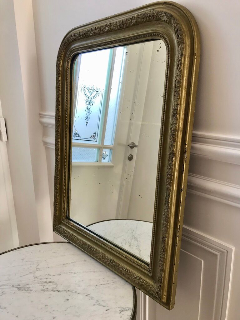 Gilded wooden mirror Louis Philippe late nineteenth - early twentieth