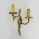 Antique double wall sconce in bronze, acanthus leaf design.