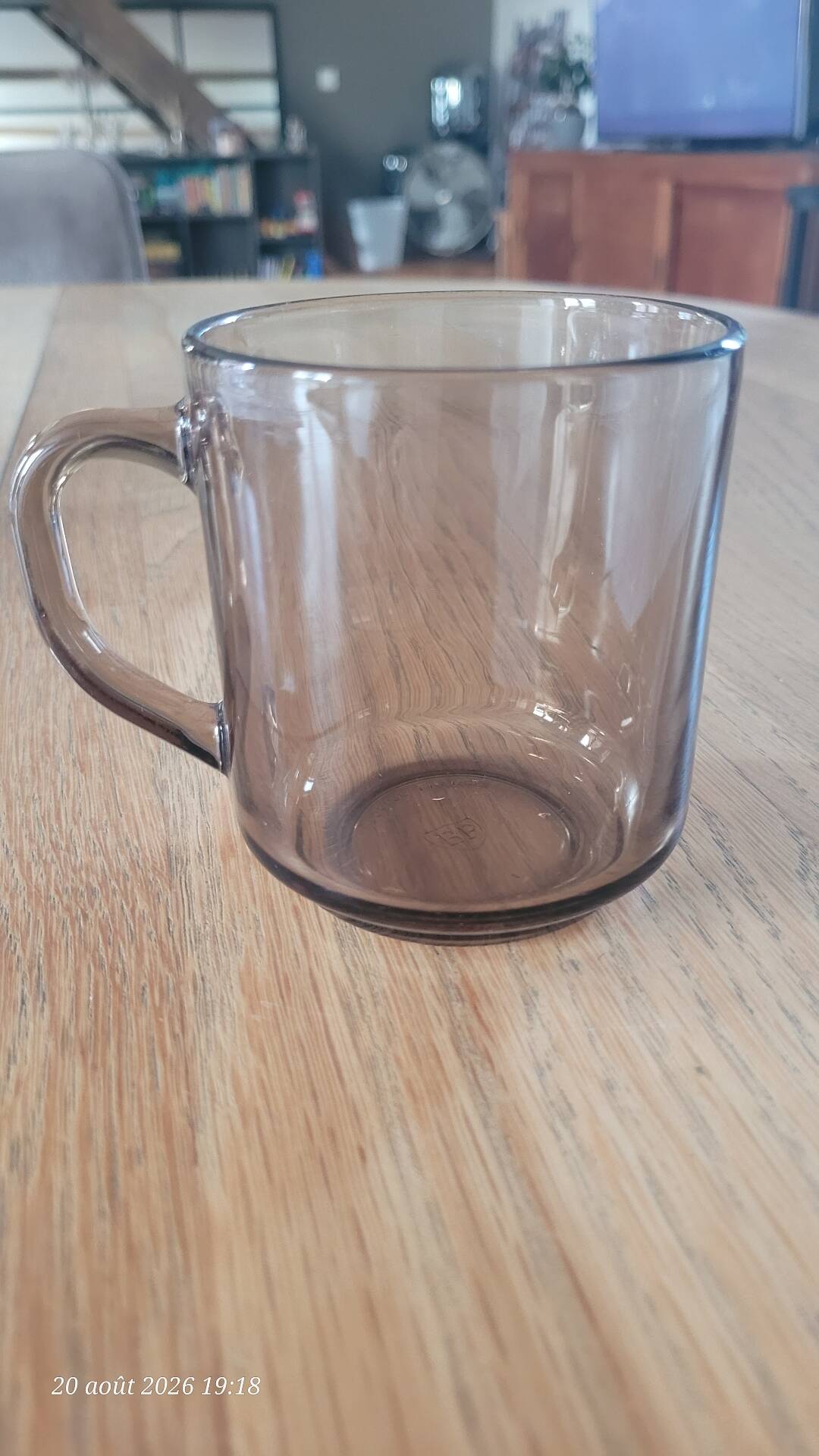 3 Arcoroc BP mugs in smoked glass