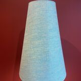 "Balustrade" lamp in terracotta, Ashoka silk shade, pistachio green.