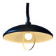 Black oval metal pendant Mid-Century