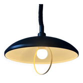 Black oval metal pendant Mid-Century