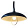 Black oval metal pendant Mid-Century