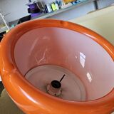 Orange and chrome space age pendant lamp