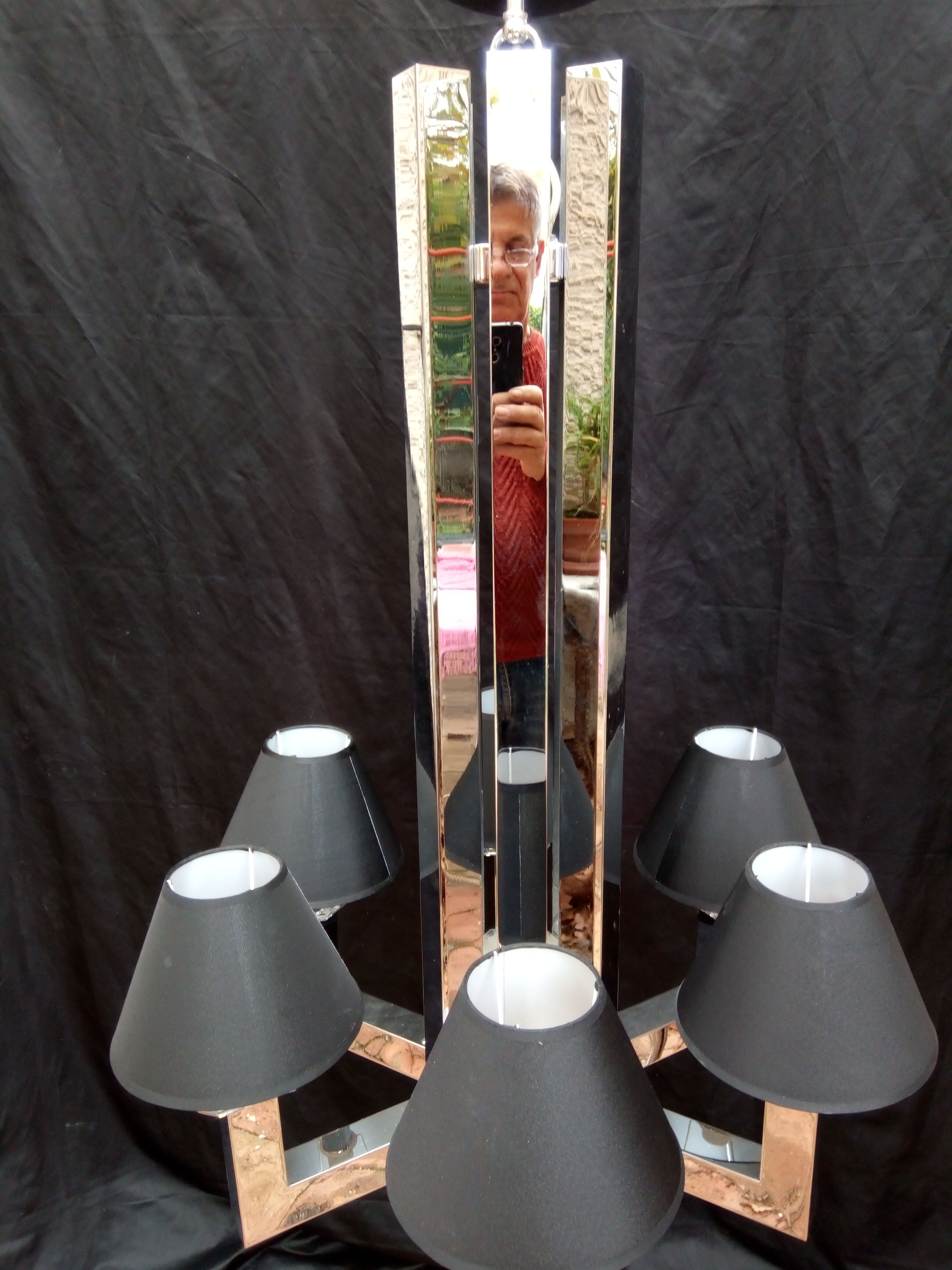 Chrome metal chandelier 70/80