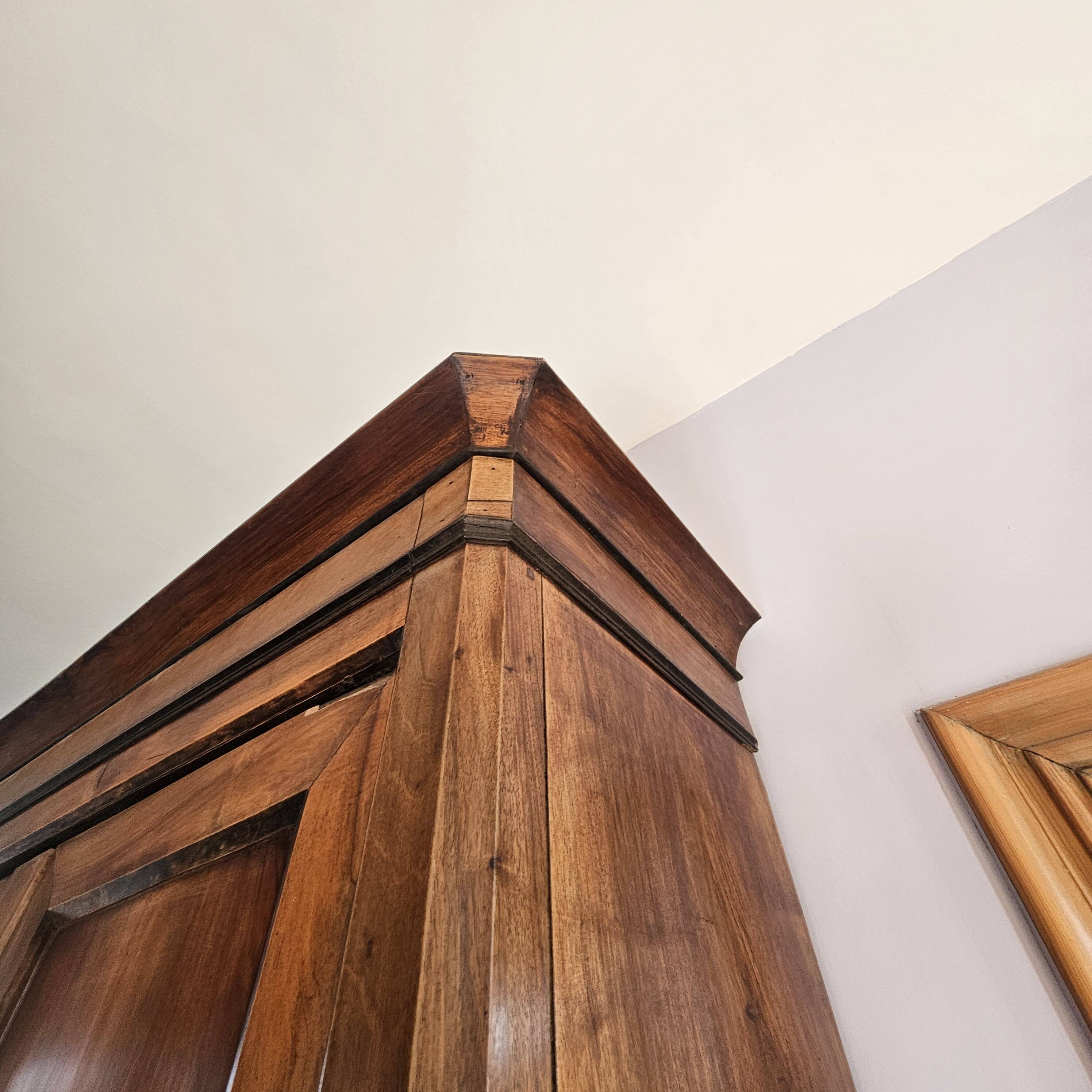 Walnut wardrobe, late 19th century