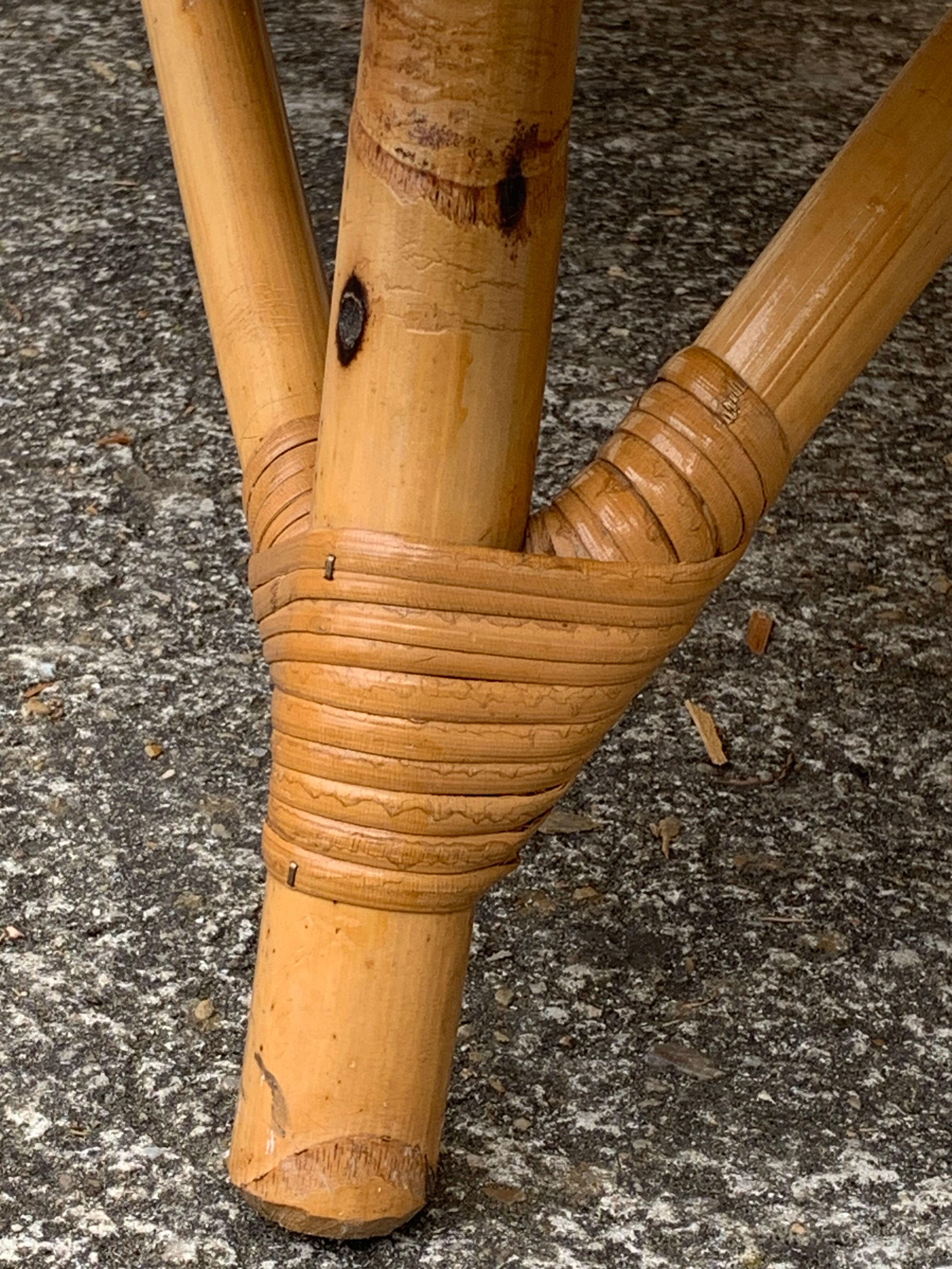 Rattan wardrobe with tapered legs from the 1960s.