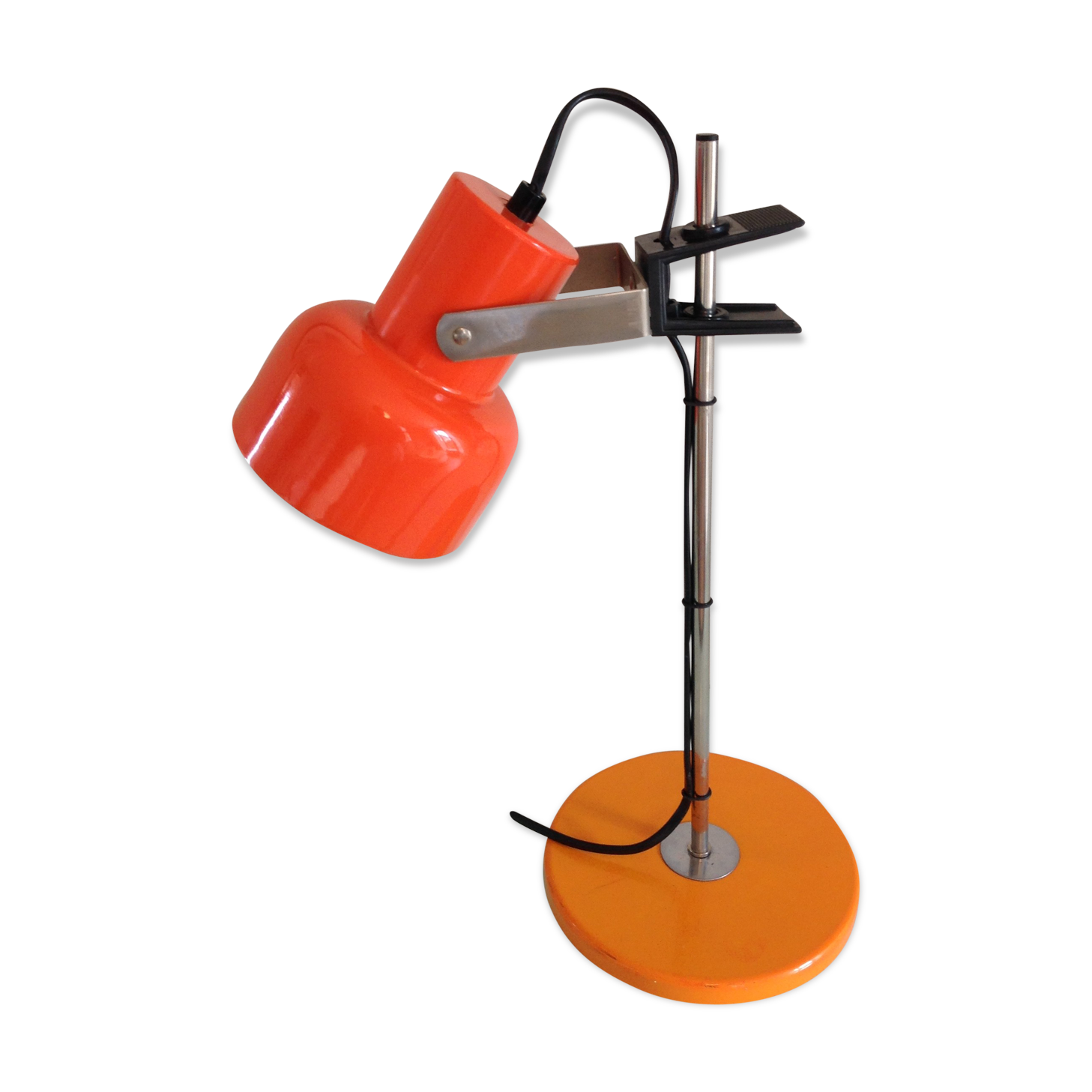 Sliding desk lamp orange vintage 70s